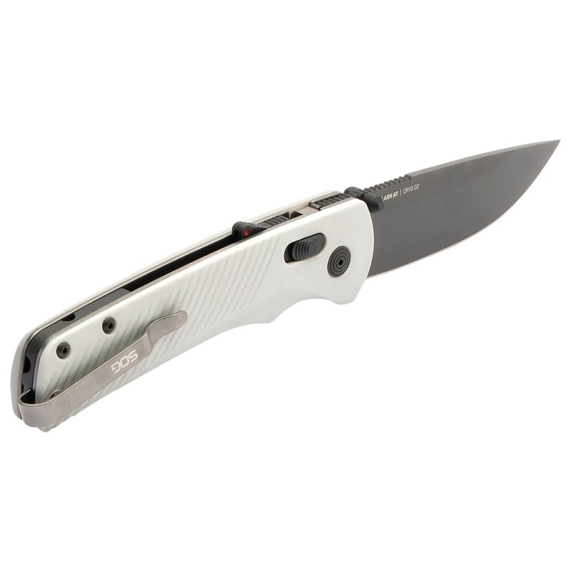 S.O.G SOG11181041 Flash AT 3.45 Folding Straight Back Plain TiNi Cryo D2 Steel Blade Concrete Gray Textured GRN Handle