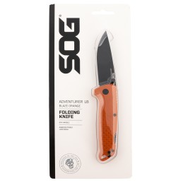 S.O.G SOG13110243 Adventure LB 3.50 Folding Plain Orange Black TiNi 5Cr15MoV Blade Blaze Orange Textured GRN Handle