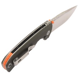 S.O.G SOG14060143 Tellus FLK  3.65 Folding Clip Point Plain Stonewashed Cryo 440C SS Blade Olive Drab Textured GRN Handle