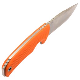 S.O.G SOG17060343 Tellus FX 4.20 Fixed Clip Point Plain Stonewashed Cryo 440C SS Blade Blaze Orange Textured GRN Handle