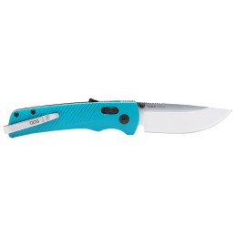 S.O.G SOG11181341 Flash AT 3.45 Folding Straight Back Plain Satin Cryo D2 Steel Blade Petrol Green GRN Handle Peg Box Pkg