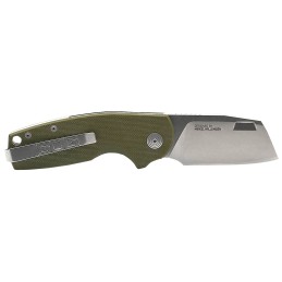 S.O.G SOG16030657 Stout SJ 2.60 Folding Clip Point Plain Cryo D2 Steel Blade Olive Drab Textured G10 Handle Includes Belt Clip P