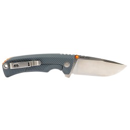 S.O.G SOG14060243 Tellus FLK 3.65 Folding Clip Point Plain Stonewashed Cryo 440C SS Blade Wolf Gray Textured GRN Handle Blister 