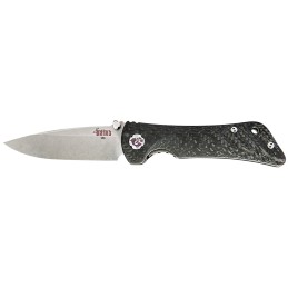 Southern Grind SG06030008 Spider Monkey  3.25 Folding Drop Point Plain Satin S35VN SS Blade 4.19 Black Textured Carbon Fiber Han