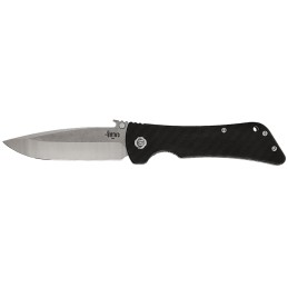 Southern Grind SG02030008 Bad Monkey  4 Folding Drop Point Plain Satin 14C28N Steel Blade 5.25 Black Textured Carbon Fiber Handl