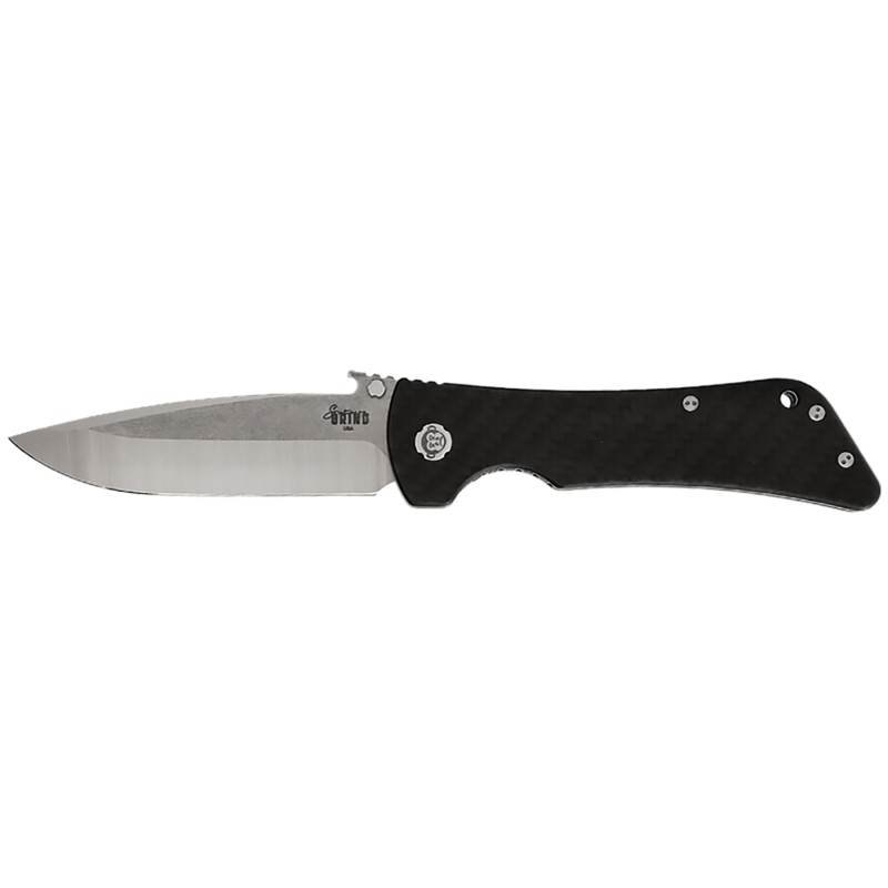 Southern Grind SG02030008 Bad Monkey  4 Folding Drop Point Plain Satin 14C28N Steel Blade 5.25 Black Textured Carbon Fiber Handl