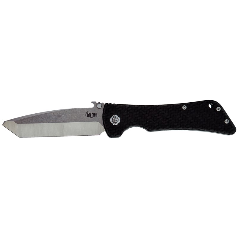 Southern Grind SG02050008 Bad Monkey  4 Folding Tanto Plain Satin 14C28N Steel Blade 5.25 Black Textured Carbon Fiber Handle Inc