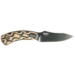 Southern Grind SG0508010601 Jackal Pup 2.80 Fixed Drop Point Plain Black PVD 8670 Steel Blade 2.95 BlackTan G10 3D Milled Handle