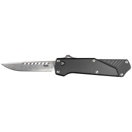 Southern Grind SG12030020 Arachnid  3.20 OTF Drop Point Plain Satin PVD Coated S35VN SS Blade Black Aluminum Handle Features Blo