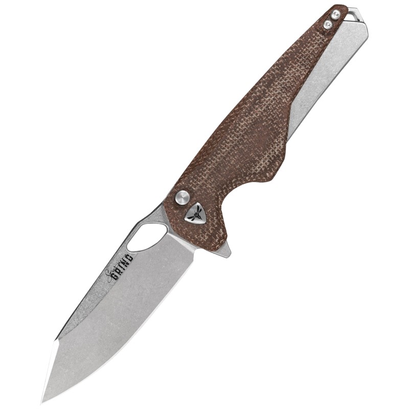 Southern Grind SG13400025 Hornet  3.30 Folding Sheepsfoot Plain Stonewashed CPM MagnaCut Steel Blade 4.30 Natural Micarta Handle