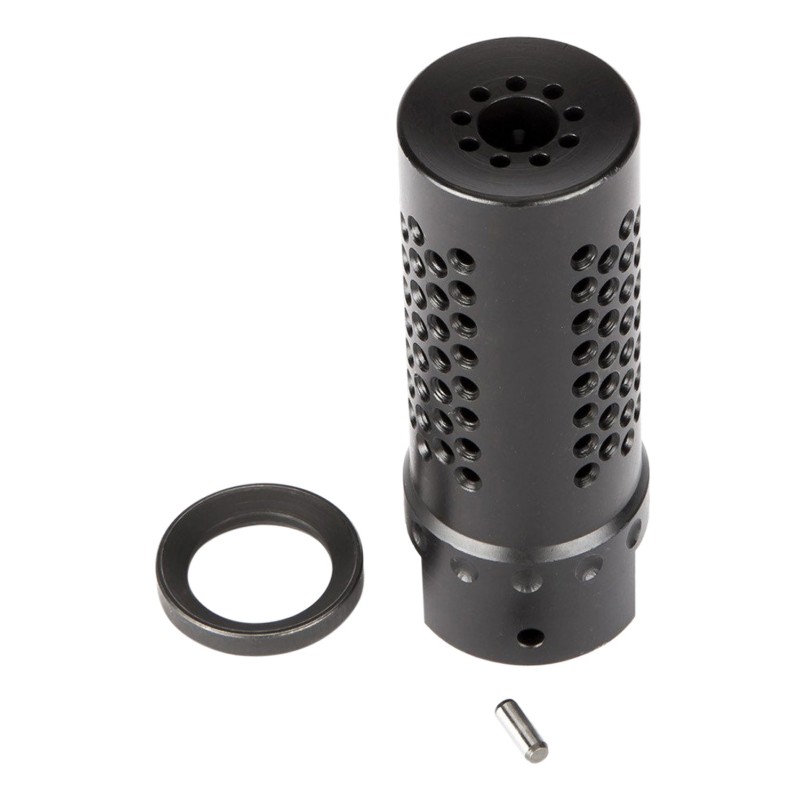 Spikes Tactical SBV1017 Dynacomp Extreme Muzzle Brake Black Nitride 416R Stainless Steel with 1228 tpi Threads  2.25 OAL for 5.5