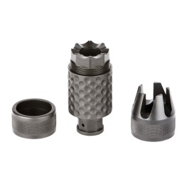 Spikes Tactical SAKB0100 Barking Spider2 Muzzle Brake Black Nitride 4140 Chromoly Steel with 1228 tpi Threads 3.75 OAL  1.40 Dia