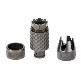 Spikes Tactical SAKB0200 Barking Spider2 Muzzle Brake Black Nitride 4140 Chromoly Steel with 5824 tpi Threads 3.75 OAL  1.40 Dia