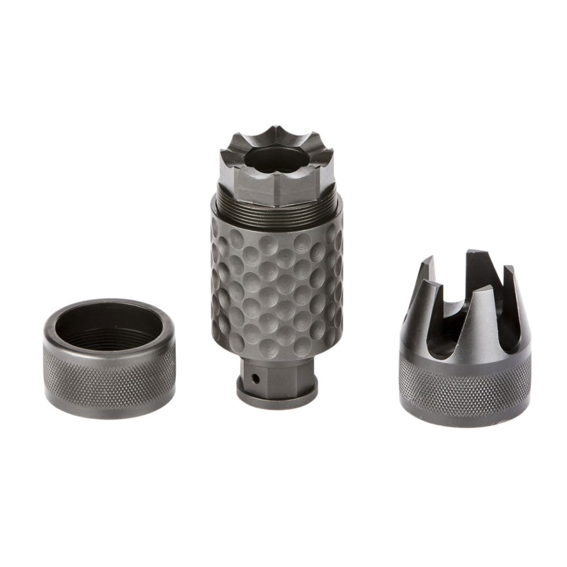 Spikes Tactical SAKB0200 Barking Spider2 Muzzle Brake Black Nitride 4140 Chromoly Steel with 5824 tpi Threads 3.75 OAL  1.40 Dia