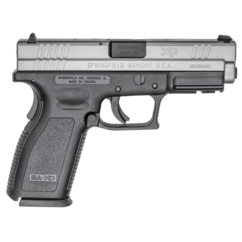 Springfield Armory XD9301 XD Service CA Compliant 9mm Luger 101 4 Black Melonite Steel Barrel Serrated Stainless Steel Slide Bla