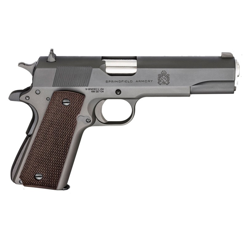 Springfield Armory PBD9108L 1911 MilSpec Defender Legacy 45 ACP 71 5 Satin Stainless Match Grade Barrel Black Parkerized Serrate