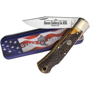 Lockback Burnt Stag Horn