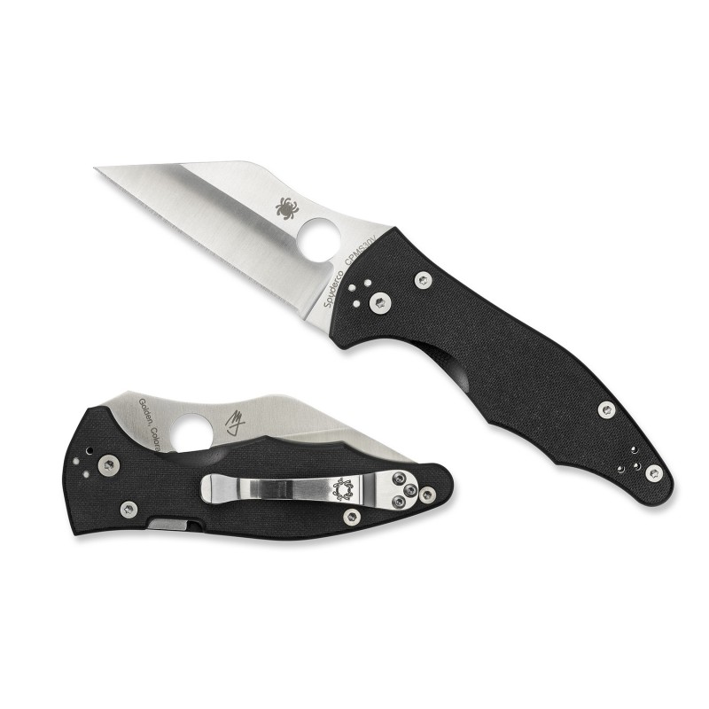 Spyderco C85GP2 Yojimbo 2  3.20 Folding Wharncliffe Plain Satin CPM S30V SS Blade Black Textured G10 Handle Includes Pocket Clip