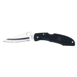 Spyderco  Endura  3.75 Folding Clip Point Serrated VG10 SS BladeBlack  Textured FRN Handle Includes Pocket Clip