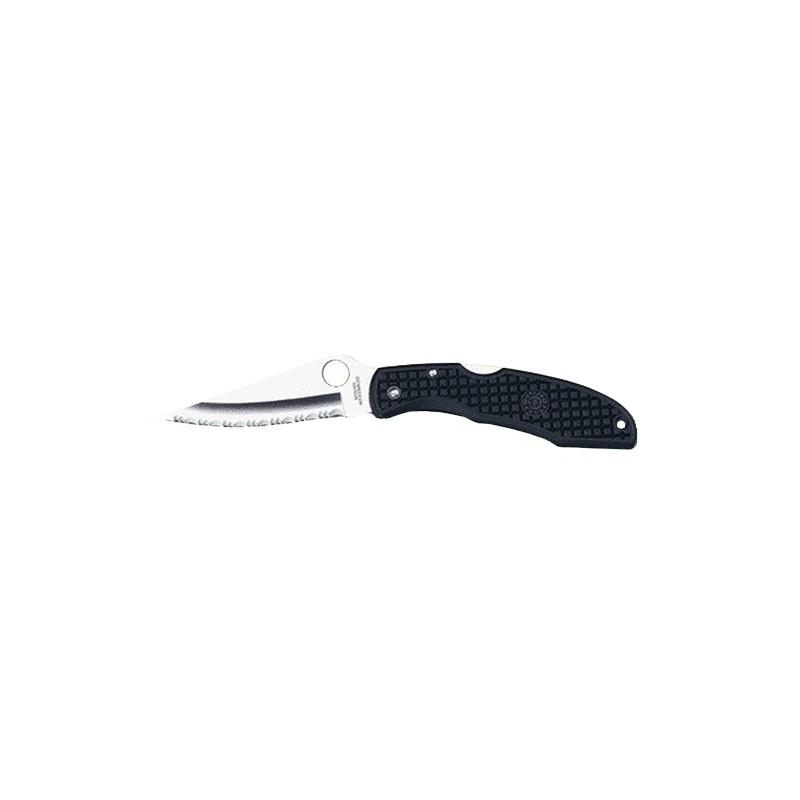 Spyderco  Endura  3.75 Folding Clip Point Serrated VG10 SS BladeBlack  Textured FRN Handle Includes Pocket Clip