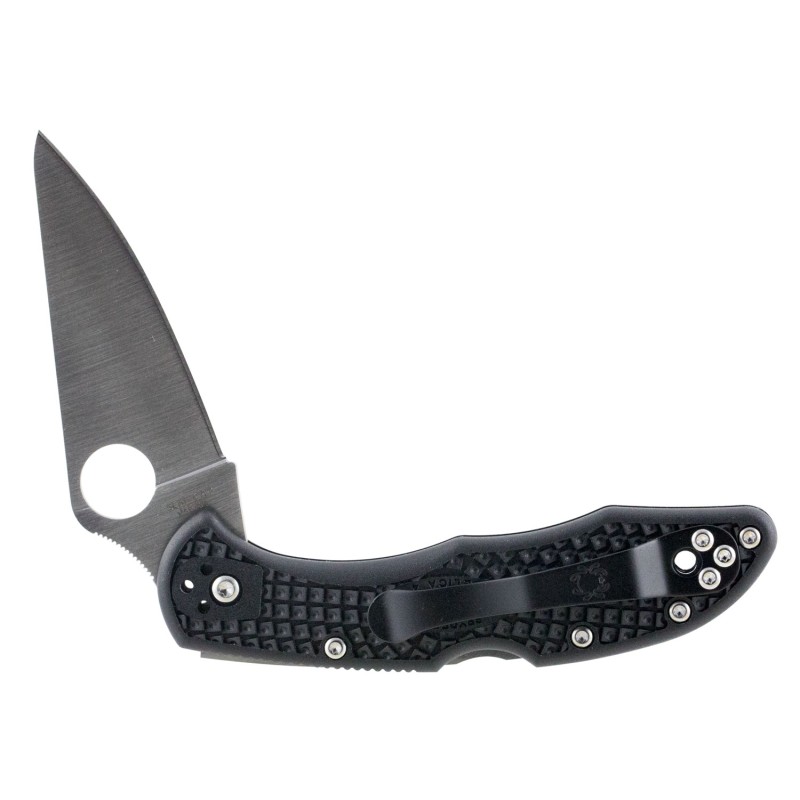 Spyderco C11FPBK Delica Folder 2.875 VG10 Flat Ground Plain Edge Fiberglass Reinforced Nylon Black