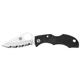 Spyderco LBKS3 Ladybug 3  1.94 Folding Modified Clip Point Serrated VG10 SS Blade Black FRN Handle