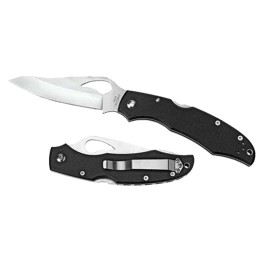 Spyderco BY03PSBK2 Byrd Cara Cara 2 Lightweight 3.75 Folding Drop Point Part Serrated 8Cr13MoV SS Blade Black  Textured FRN Hand