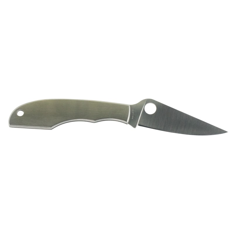 Spyderco C138P GrassHopper  2.30 Folding Clip Point Plain 12C27 Sandvik Blade Engraved Spyderco Bug Stainless Steel Handle