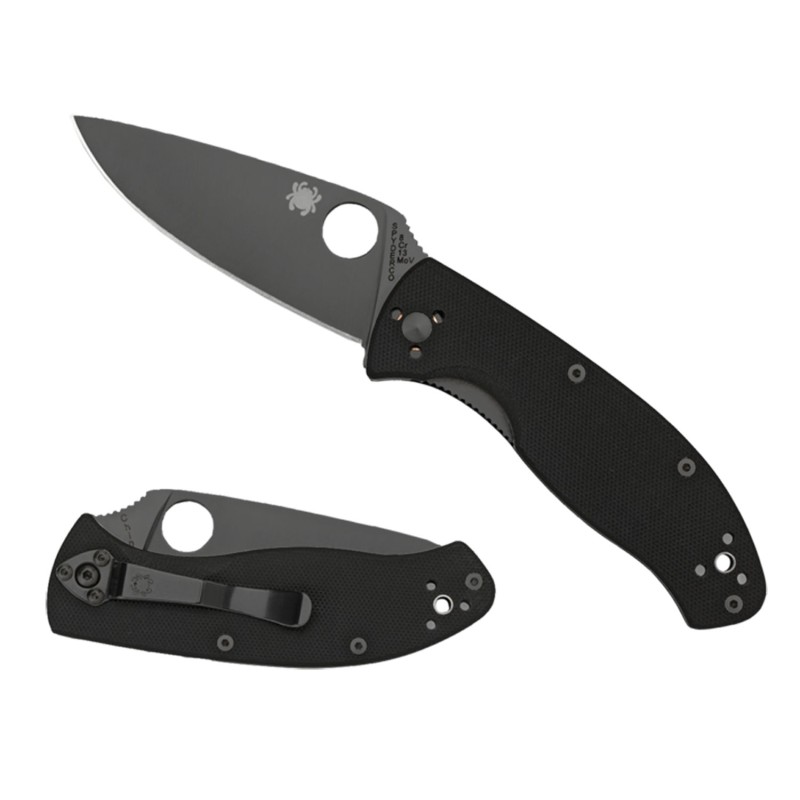 Spyderco C122GBBKPS Tenacious  3.39 Folding Drop Point Part Serrated Black Matte 8Cr13MoV SS Blade Black  Textured G10 Handle In