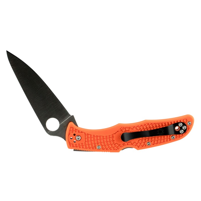 Spyderco C10FPOR Endura 4 Lightweight 3.75 Folding Clip Point Plain VG10 SS Blade Orange BiDirectional Texturing FRN Handle Incl