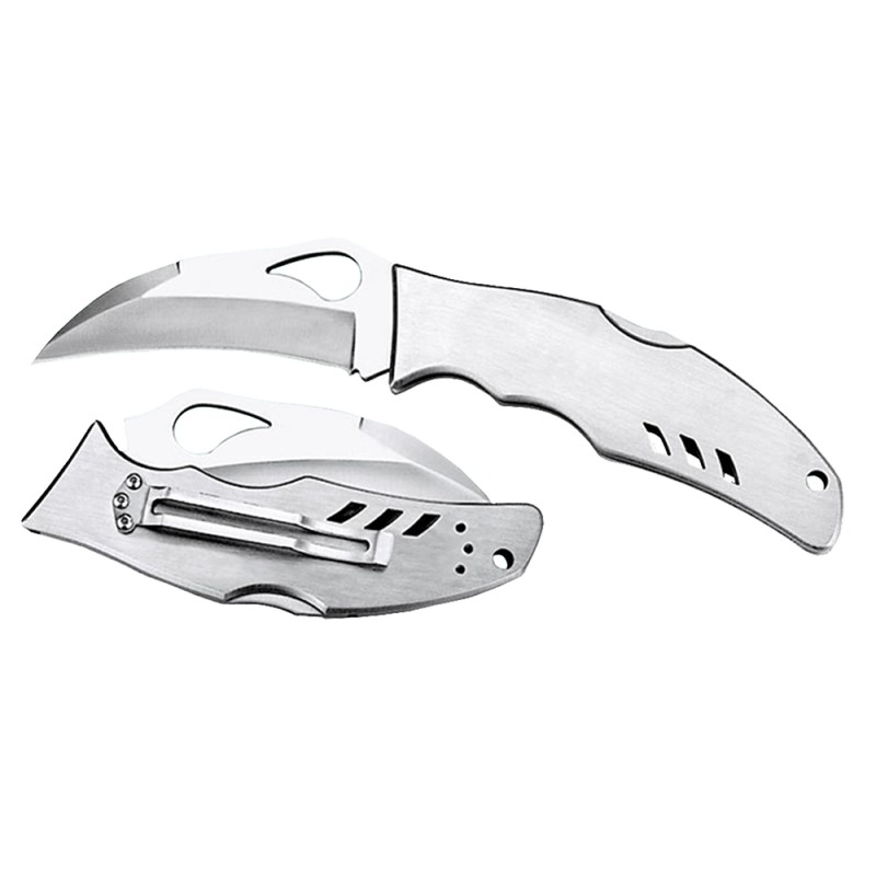 Spyderco BY07P Byrd Crossbill 3.50 Folding Hawkbill Plain 8Cr13MoV SS Blade Stainless Steel Handle Includes Pocket Clip