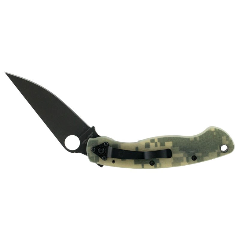 Spyderco C36GPCMOBK Military  4 Folding Modified Clip Point Plain Black DLC CPM S30V SS Blade Camo G10 Handle Includes Pocket Cl