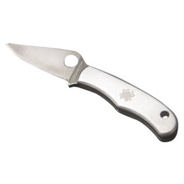 Spyderco C133P Bug  1.27 Folding Drop Point Plain 3Cr13MoV SS Blade Engraved Spyderco Bug Stainless Steel Handle