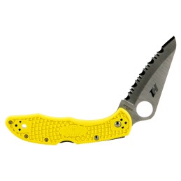 Spyderco C88SYL2 Salt 2  3 Folding Clip Point Serrated H1 Steel Blade Yellow BiDirectional Texturing FRN Handle Includes Pocket 