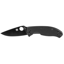 Spyderco C122GBBKP Tenacious  3.39 Folding Drop Point Plain Black Matte 8Cr13MoV SS Blade Black  Textured G10 Handle Includes Po