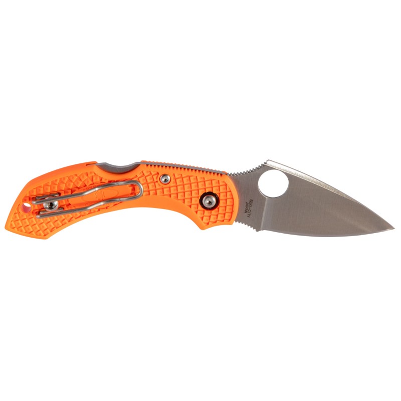 Spyderco C28POR2 Dragonfly 2  2.30 Folding Drop Point Plain VG10 SS Blade Orange FRN Handle Includes Pocket Clip