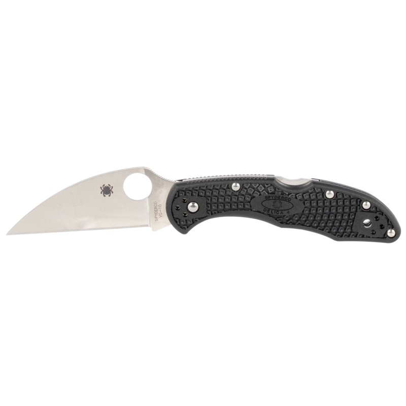 Spyderco C11FPWCBK Delica 4 Lightweight 2.87 Folding Wharncliffe Plain VG10 SS Blade Black  Textured FRN Handle Includes Pocket 