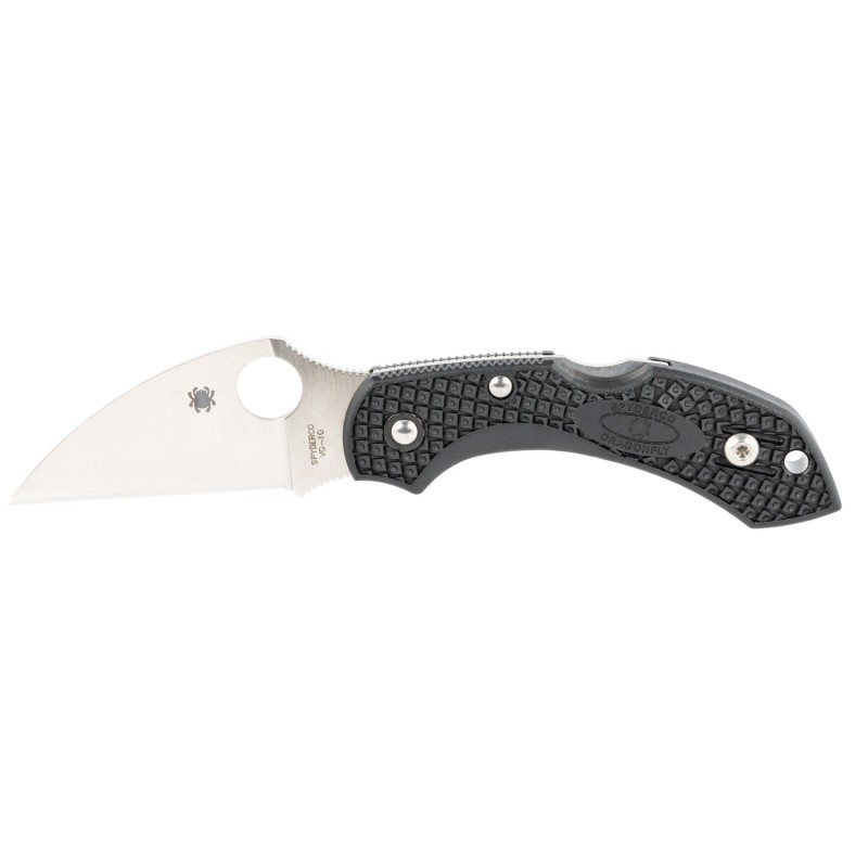 Spyderco C28FPWCBK2 Dragonfly 2 Lightweight 2.28 Folding Wharncliffe Plain VG10 SS Blade Black BiDirectional Texturing FRN Handl