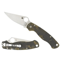 Spyderco C81GPCMOBK2 Para Military 2  3.44 Folding Drop Point Plain Black CPM S30V SS Blade Digital Camo G10 Handle Includes Poc