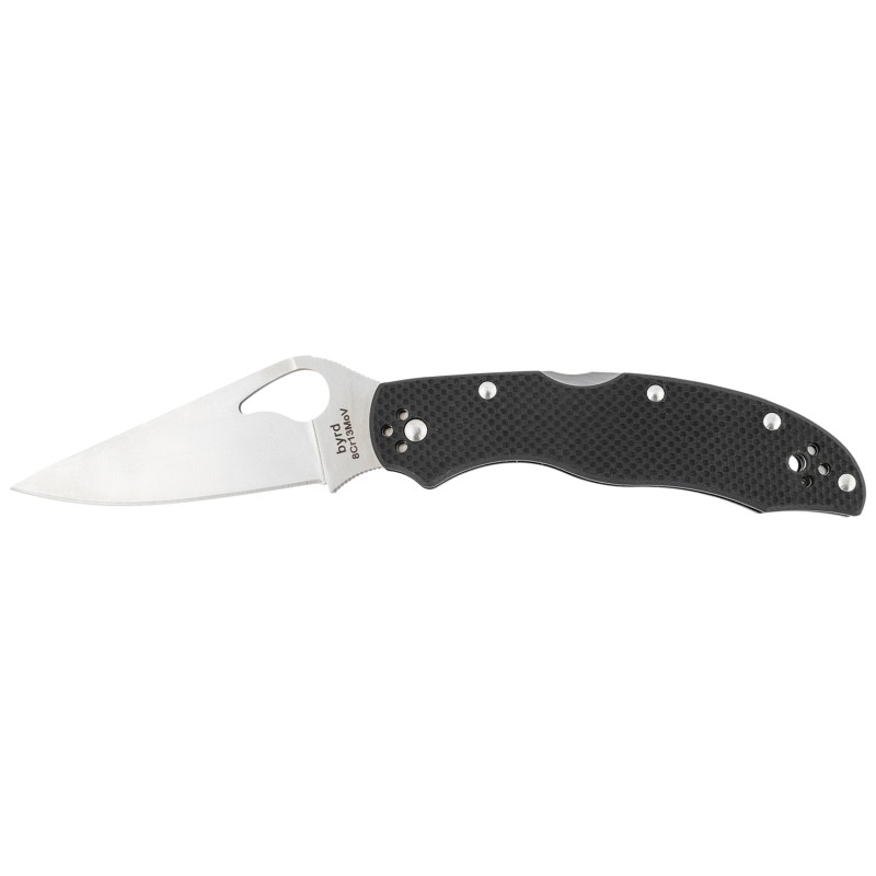 Spyderco BY01GP2 Byrd Harrier 2 3.39 Folding Clip Point Plain 8Cr13MoV SS Blade Black  Textured G10 Handle Includes Pocket Clip