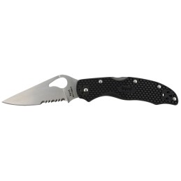 Spyderco BY01PSBK2 Byrd Harrier 2 Lightweight 3.36 Folding Part Serrated 3Cr13MoV SS Blade Black  Textured FRN Handle Includes P