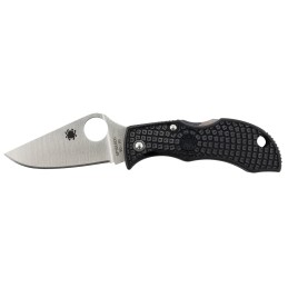 Spyderco MBKP Manbug  1.95 Folding Plain Stonewashed VG10 SS Blade Black FRN Handle