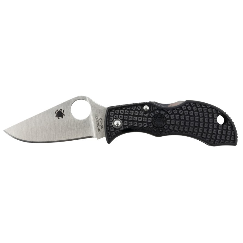 Spyderco MBKP Manbug  1.95 Folding Plain Stonewashed VG10 SS Blade Black FRN Handle