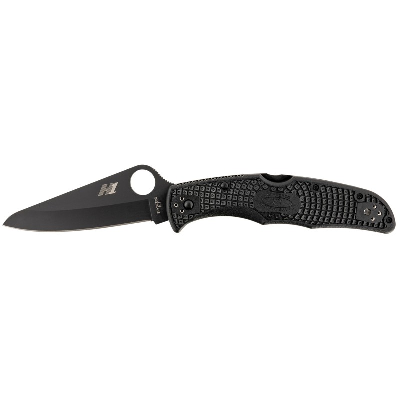 Spyderco C91PBBK2 Pacific Salt 2 3.78 Folding Drop Point Plain Black H2 Steel Blade Black Textured FRN Handle