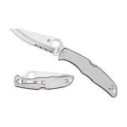 Spyderco C10PS Endura 4  3.85 Folding Plain Satin VG10 SS BladeSatin Stainless Steel Handle Includes Pocket Clip