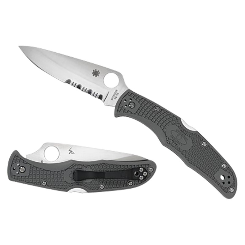 Spyderco C10PSFG Endura 4 Lightweight 3.75 Folding Part Serrated Satin VG10 SS BladeFoliage Green BiDirectional Texturing FRN Ha