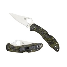 Spyderco C11ZFPGR Delica 4 Lightweight 2.90 Folding Plain Satin VG10 SS BladeZome Green BiDirectional Texturing FRN Handle Inclu