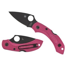 Spyderco C28FPPNS30VBK2 Dragonfly 2  2.30 Folding Plain Black TiCN CPM S30V SS BladePink Textured wBlack Accents FRN Handle Incl