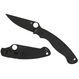 Spyderco C36GPBK2 Military 2  4 Folding Plain Black DLC CPM S30V SS Blade Black Textured G10 Handle Includes Pocket Clip