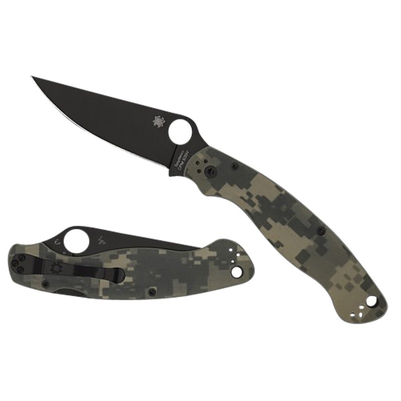 Spyderco C36GPCMOBK2 Military 2  4 Folding Plain Black DLC CPM S30V SS Blade Digital Camo G10 Handle Includes Pocket Clip